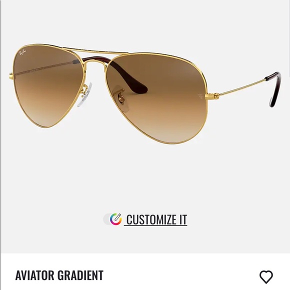 Ray-Ban Accessories - Gold Ray Ban Aviator Gradient Sunglasses